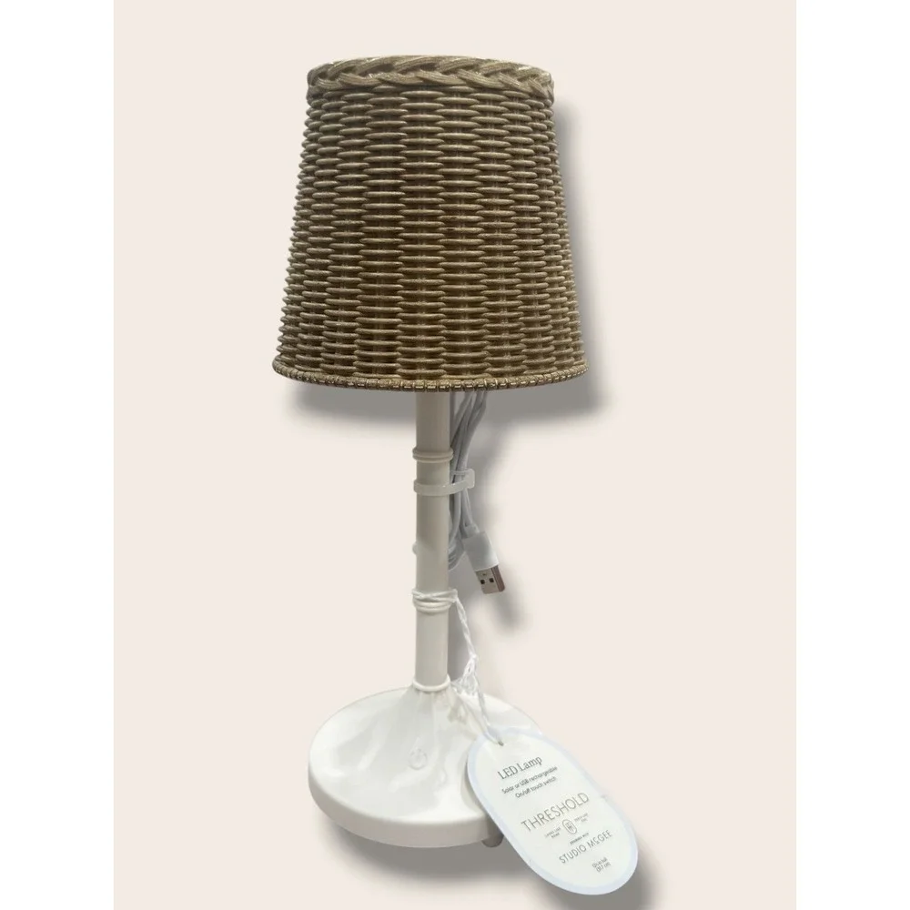 Rechargeable Woven LED Table Lamp White - Threshold Studio McGee, Target